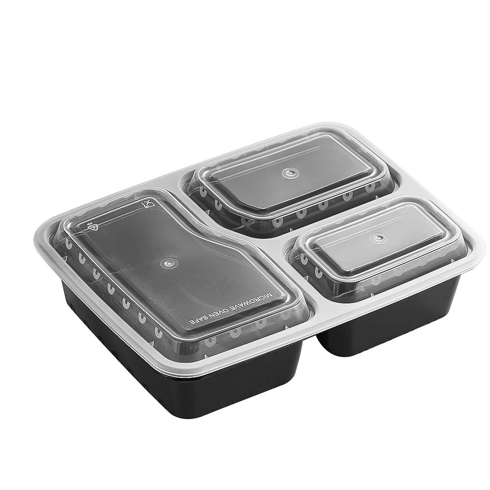 Meal Prep Glass Containers - 7 Pack 3 Compartment Meal Prep