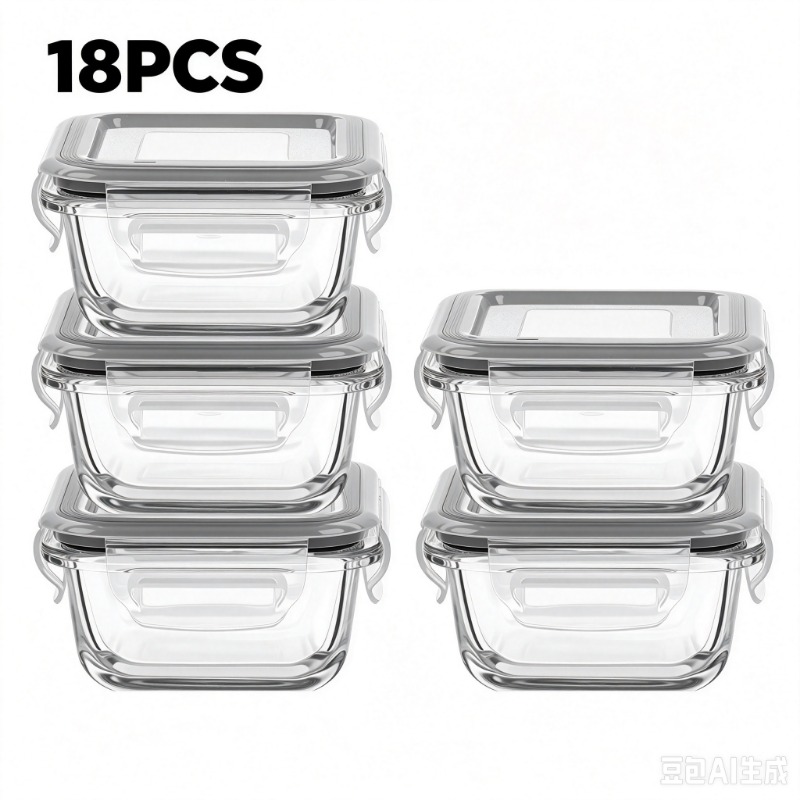 Meal Prep Oven Safe Containers - Glass Food Storage Containers Set 18