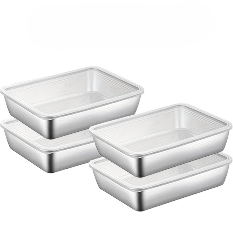 Meal Prep Organizer - 4pcs Stainless Steel Food Storage Container