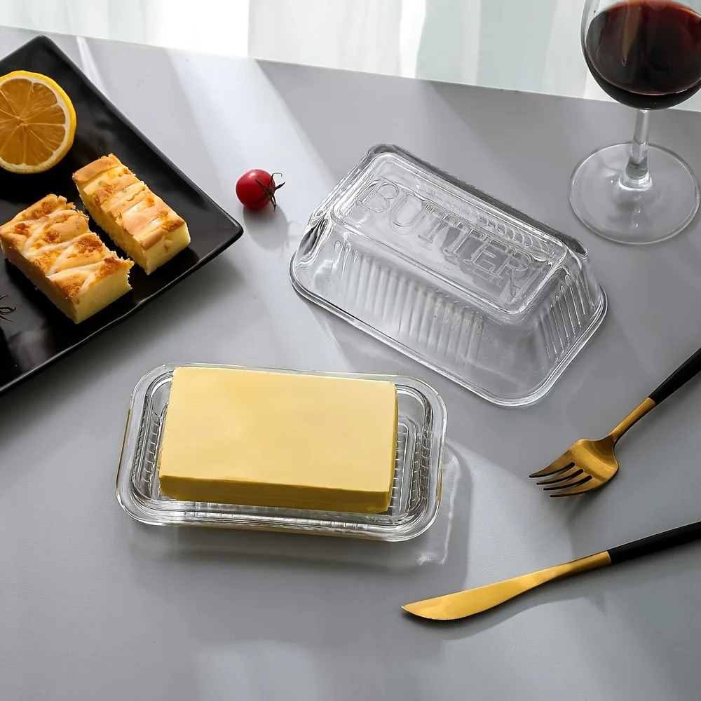 Meal Prep Glass Containers - Creative Clear Butter Dish With Lid