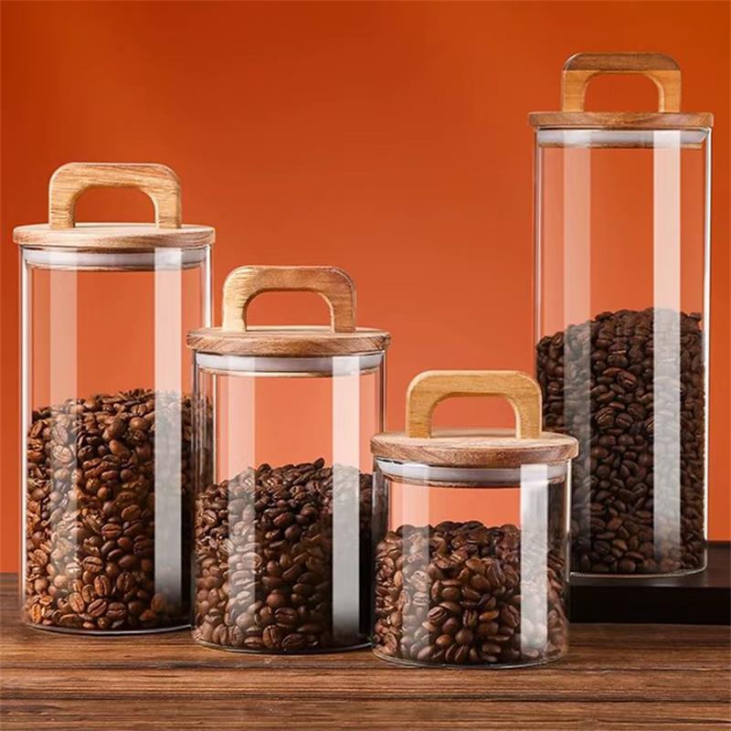 Meal Prep Glass Containers - Clear Glass Jar with Bamboo Lid
