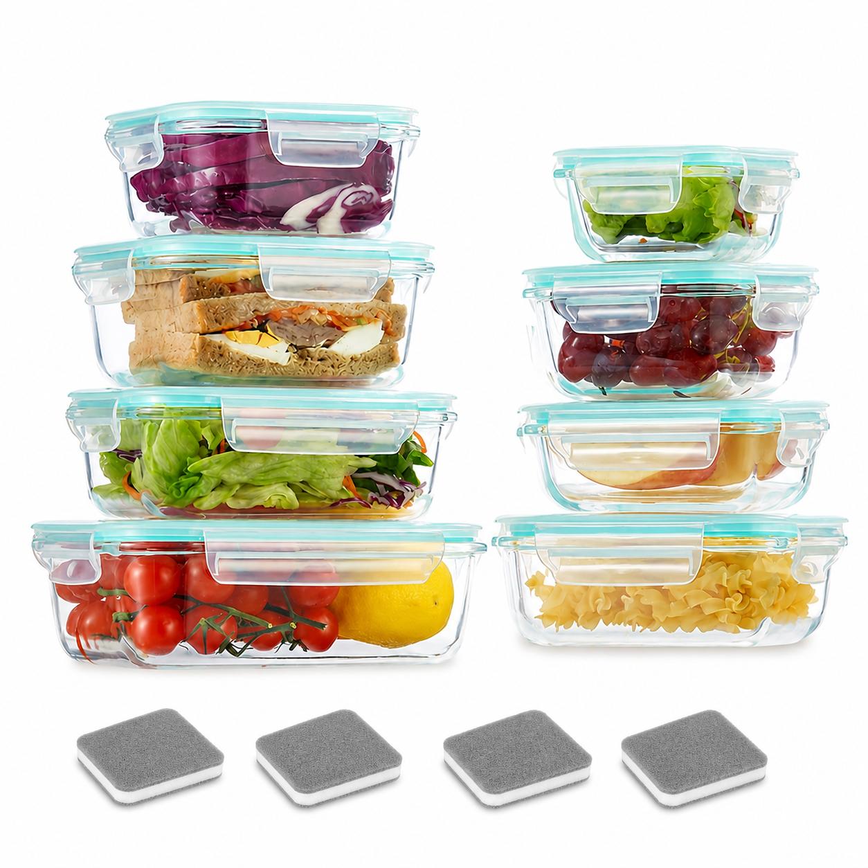 Meal Prep Glass Containers - 16pcs Sealed Glass Food Storage Containers,