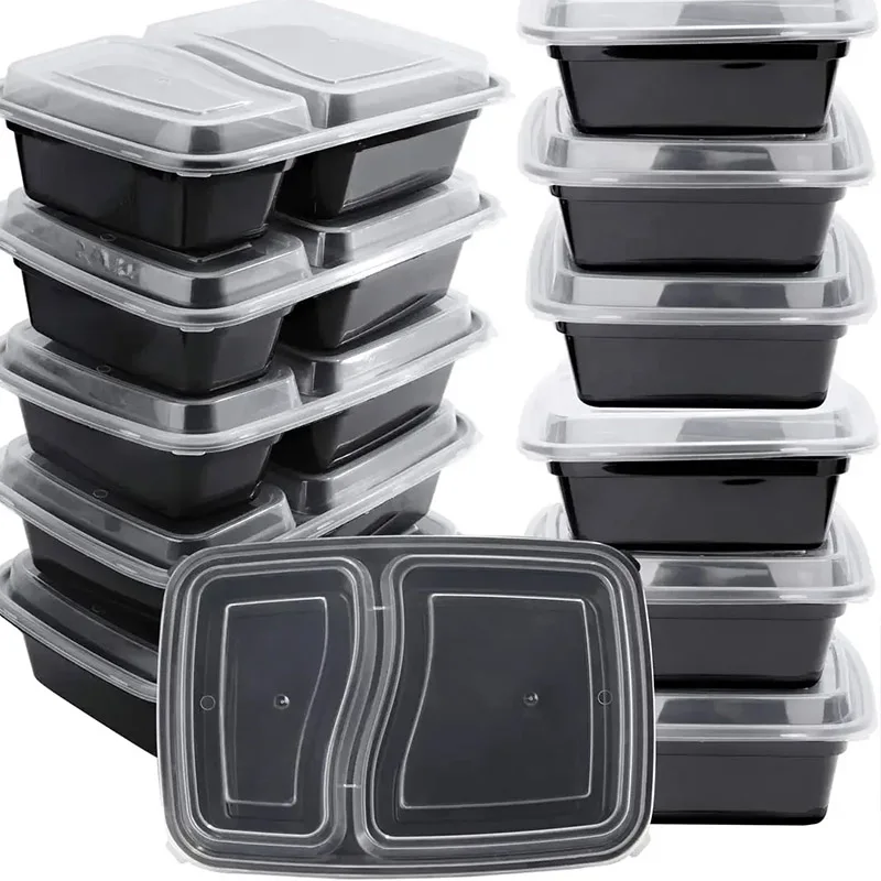 Meal Prep Glass Containers - 10 Sets Disposable Food Boxes with