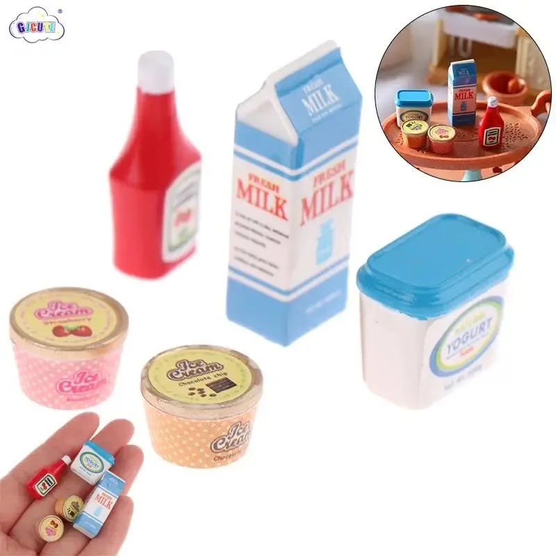 Meal Prep Yogurt - 5Pcs/Set 1:12 Dollhouse Tomato Sauce Iced
