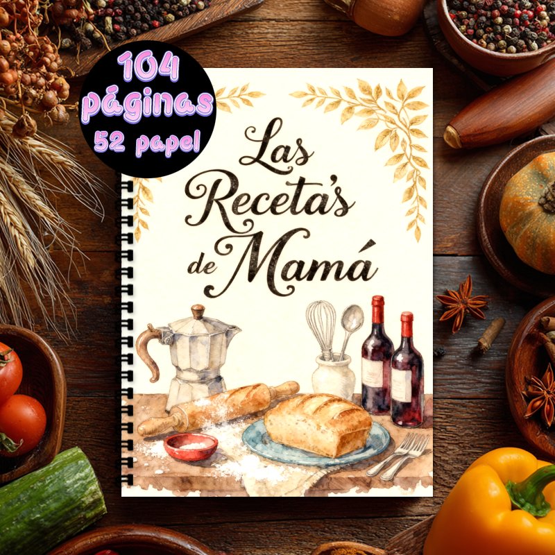 Meal Prep Book - Español Recipe Notebook A5 Recipe Book