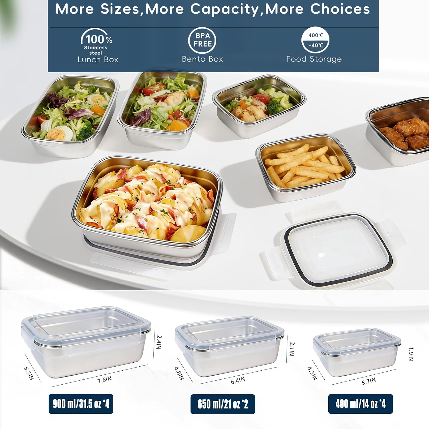 10PCS 304 Stainless Steel Food - đánh giá và giá Meal Prep Oven Safe Containers