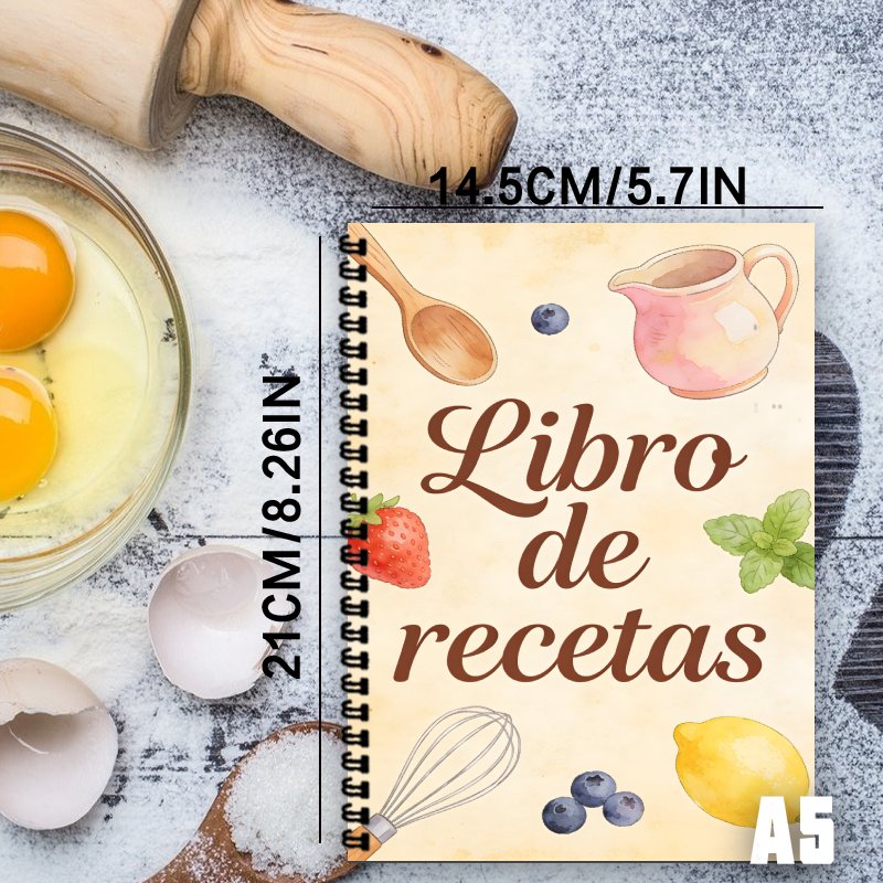 A5 Paper Spanish Recipe Book,  - đánh giá và giá Meal Prep Book