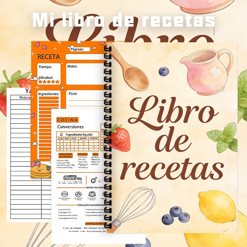A5 Paper Spanish Recipe Book,  - đánh giá và giá Meal Prep Book