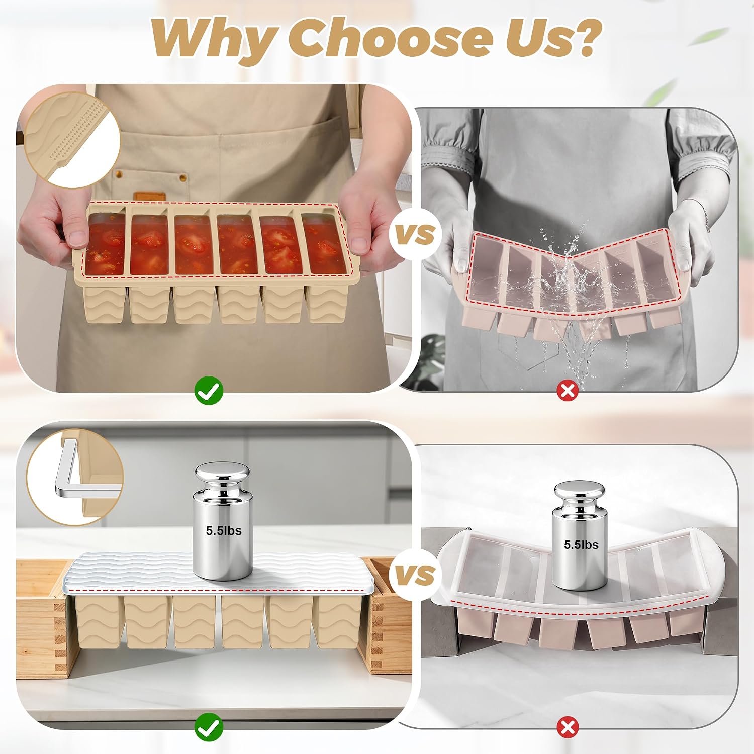Silicone Freezer Mold with Lid - đánh giá và giá Meal Prep Oven Safe Containers