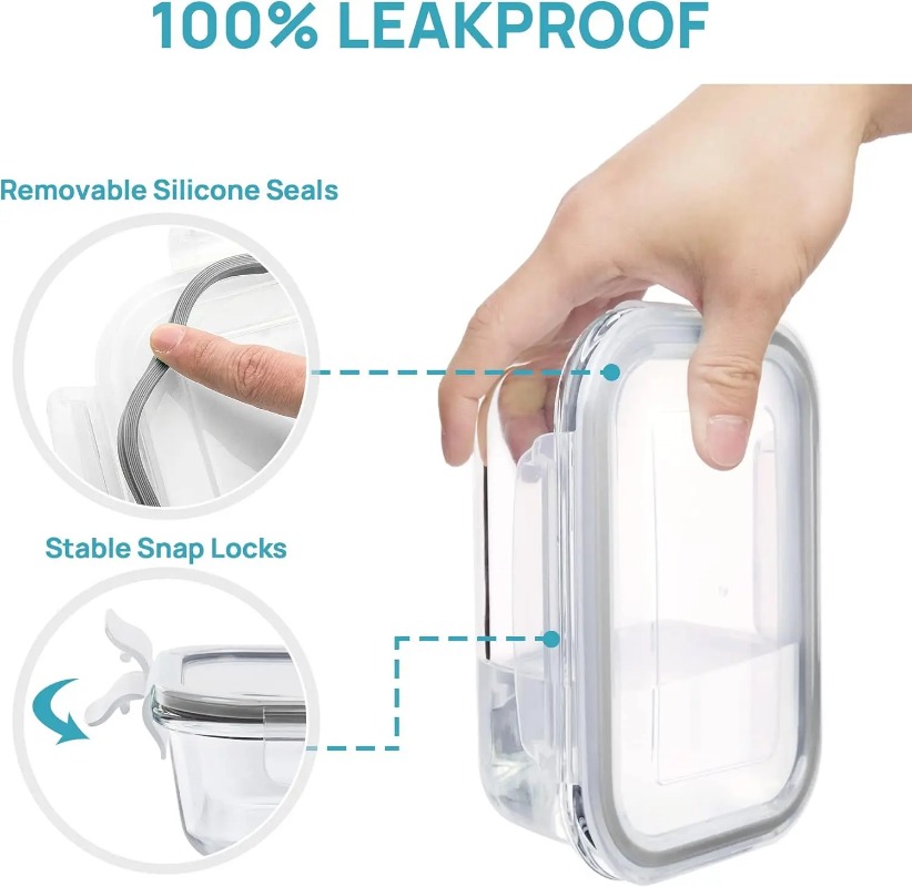 Glass Food Storage Containers  - đánh giá và giá Meal Prep Oven Safe Containers