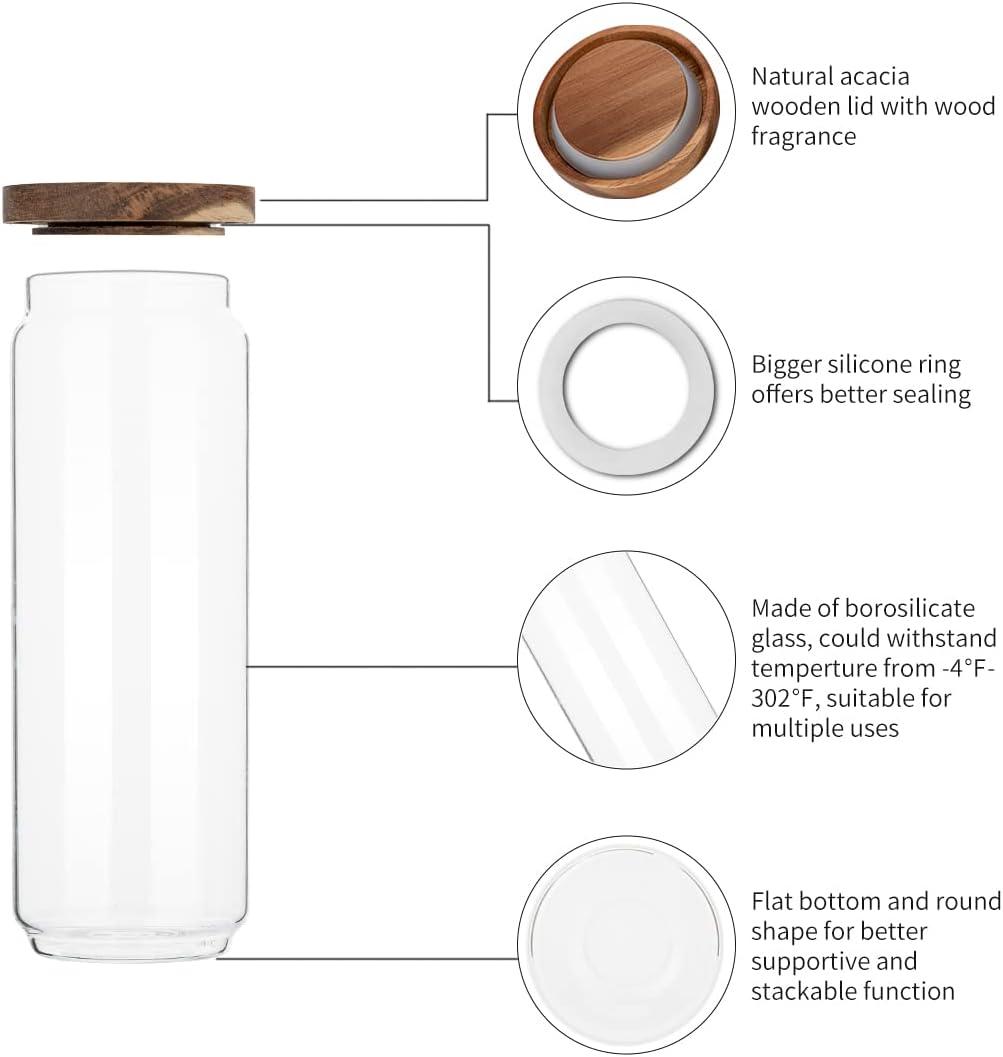 4 Pack 34 OZ Glass Jars with W - đánh giá và giá Meal Prep Glass Containers