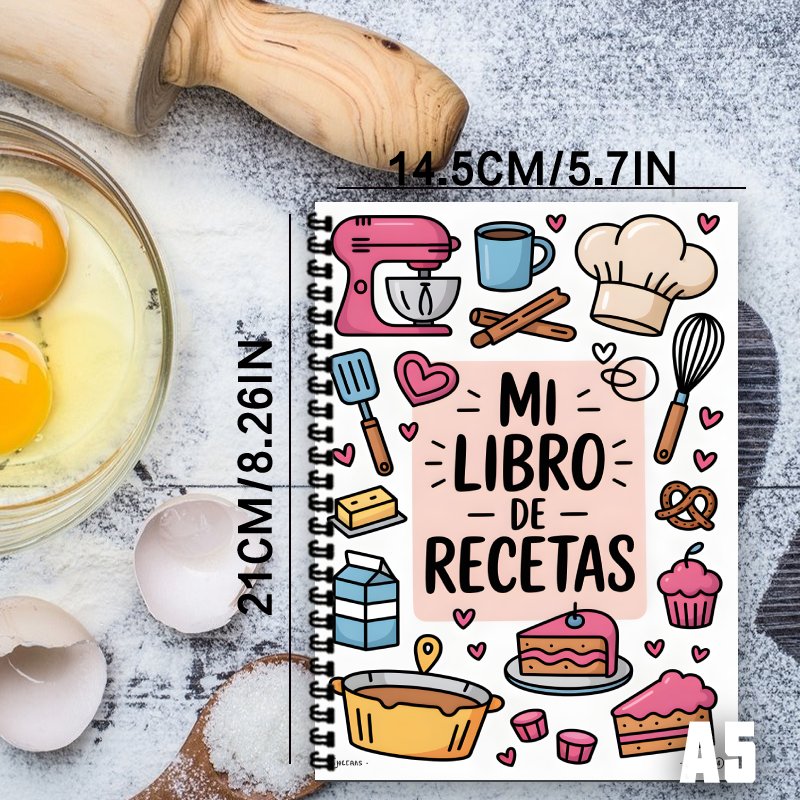 A5 Spanish Recipe Spiral Noteb - đánh giá và giá Meal Prep Book